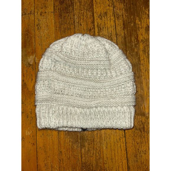 Unisex The North Face White Knit Beanie - One Size - Picture 2 of 4